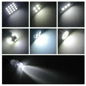 42/20Pcs LED Car Interior Lights T10 6000K SMD LED Xenon White Interior Light Bulbs Replacement License Plate Reading Light Bulb