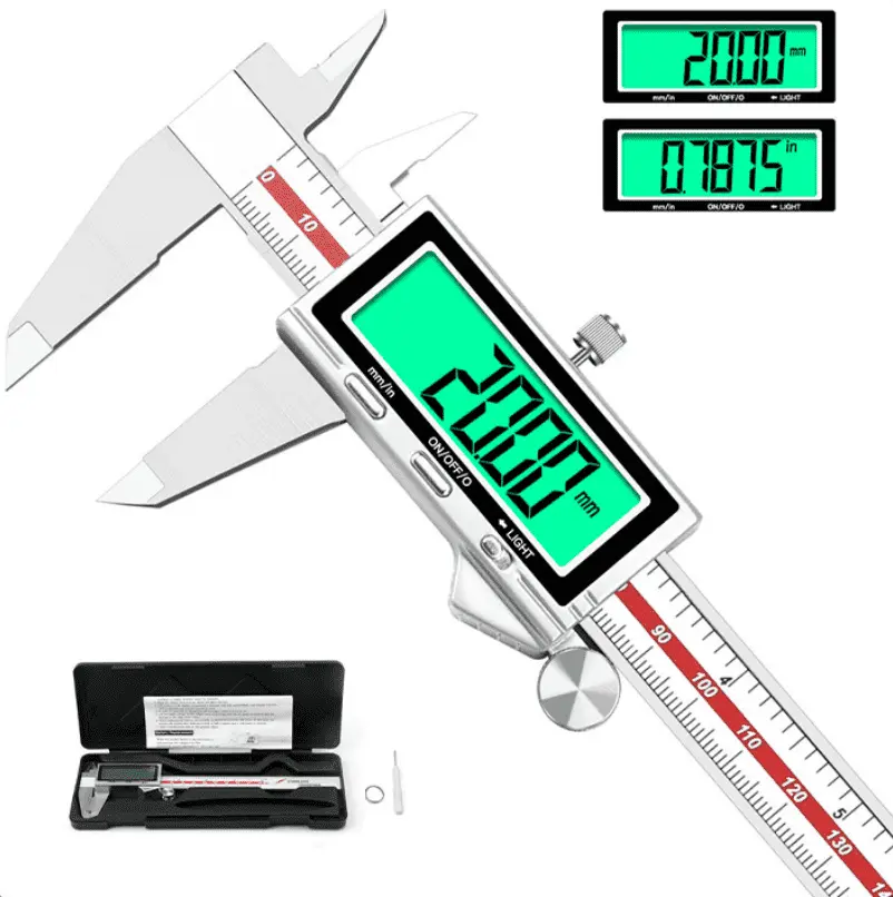 6-in/150mm Stainless Steel Digital Caliper - Backlit LCD Display, Batteries-Powered, Ergonomic Design, Comfortable Feel, Automatic Shut-Off, Inch-Metric-Fraction Conversion, Precision Measuring Tool for Professional Applications, 6 Inches/150 Mm, Calipers