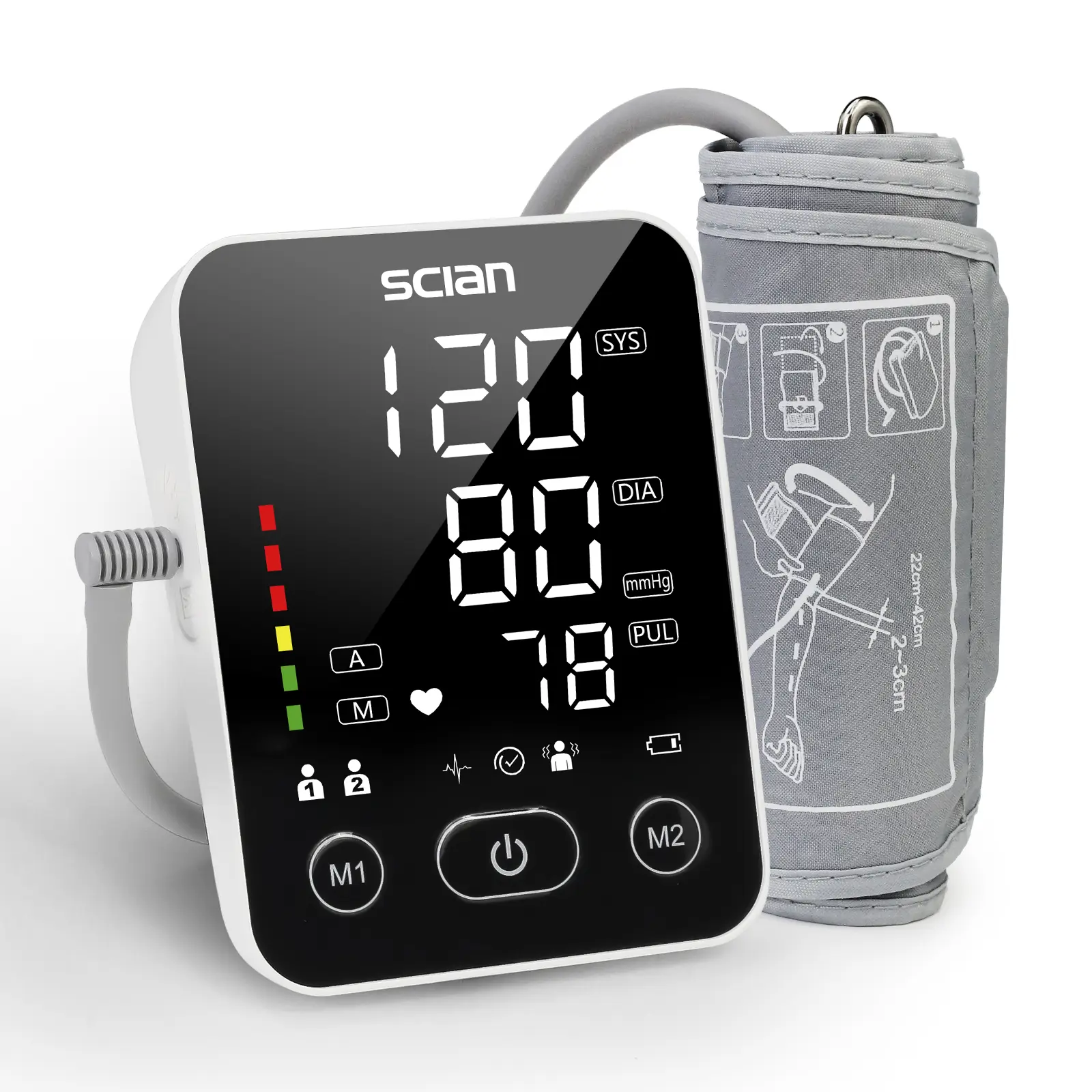 Scian Upper Arm Automatic BP Machine Blood Pressure Machine for Home, Office Use - Clinically Accurate Readings, Comfortable Cuff, Adjustable Cuff, Large LED Display, Dual Power Supply Including 4 AAA Batteries