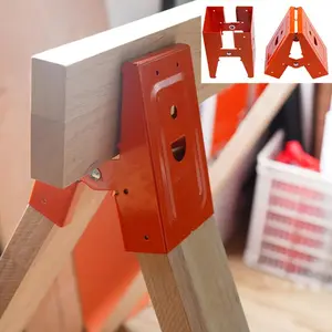 2pcs Sawhorse Bracket, Durable & Easy Metal Brackets for Creating Sturdy & Reliable Sawhorses Woodworking Table Bracket Tools outdoorfun