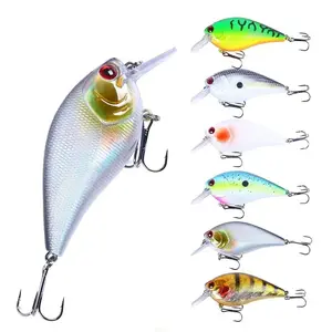 6 Pack Diving Crankbait Fishing Lures Set, Floating Hard Artificial Minnow Swimbaits with Built-in Rattle, Weedless Shallow Diving Crank Baits for Freshwater Lakes Rivers, Ideal for Trout Largemouth Bass Walleye Carp Perch