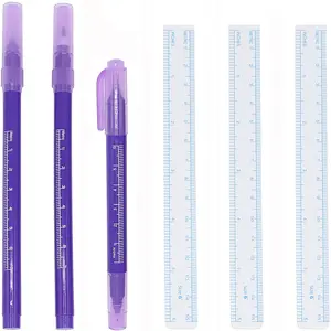 3 Pcs Surgical Skin Marker Pen, Professional Sterile Tip Tattoo Stencil Markers Pen Scribes ，(0.5mm,1mm) with Paper Ruler (2 Single Head +1 Double Head)