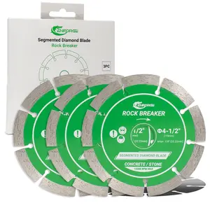 3-Pack 4-1/2 Inch Segmented Diamond Saw Blades - 7/8" Arbor - Heavy Duty Masonry Cutting Wheel for Concrete, Brick, Block, Stone & Granite - Dry & Wet Use
