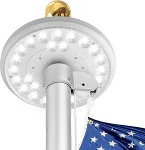 Outdoor Solar Flagpole Lights Flag Lights Camping Tent Lights Garden Lights Umbrella Top Lights Waterproof Durable
