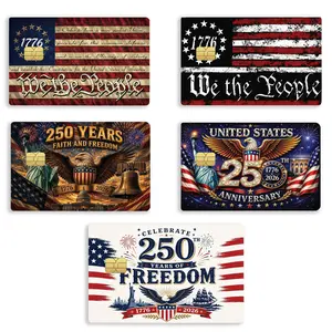 Patriotic American Bald Eagle 250th Anniversary Credit Card Skin - 1776-2026 Antique Collectibles for United States Dad, Memorial Day & 4th of July DIY Scrapbooking Enthusiasts