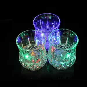 6-Piece LED Light-Up Drink Beer Glasses Set, Water-Activated 7-Color Changing Flash Cups, Glowing Tumblers for Party Bar Supplies