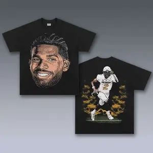 [SALE Up To 50% Off] Shedeur Sanders Graphic Tee, Y2K Crew Neck Streetwear T-Shirt, Unisex Crew Neck Tee, Vintage Football Graphic, Sports Player Bootleg Premium Style, Casual Cotton Fit 2 Sided