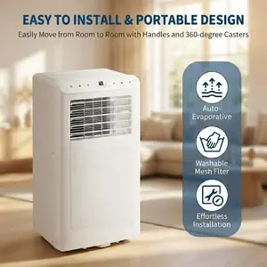OP-8000 BTU Portable Air Conditioner, 3-in-1 Cooling Dehumidifier Fan for Rooms Up to 350 Sq.ft, Remote Control, Full Window Kit & Easy Mobility for Bedroom Garage,Quiet Operation ≤51dB with 24H Timer