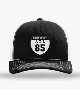 Dirty South ATL 85 Trucker Hat with Black and White Design and Front Number "85"