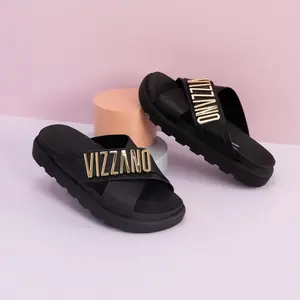 Vizzano Comfortable Trending Women Slide Sandal 6459.107 Summer Footwear Shoe Girl Walking Shoes Casual sand alias feminin as Water Proof Parent