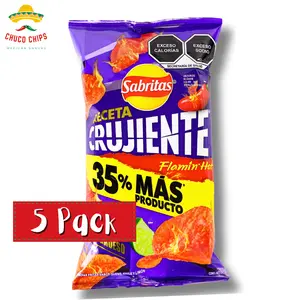 Sabritas | Receta Crujiente Flamin Hot | 5 Pack of Chips | Authentic Mexican Chips | Crispy Spicy Crunchy | Authentic Mexican Chips & Snacks by Chuco Chips