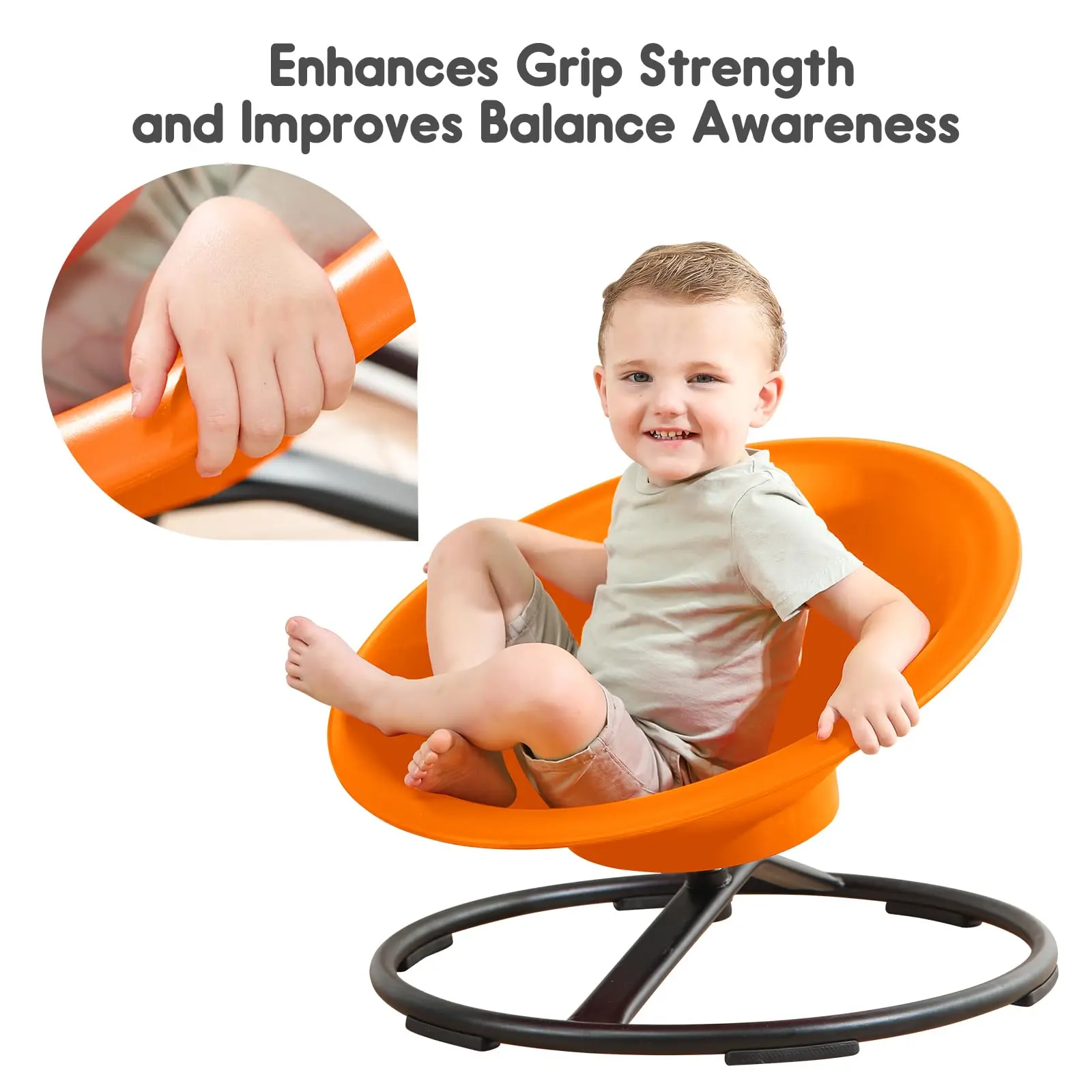 SCITOO Upgrade Ergonomic Swivel Chair - 360-Degree Spinning Sensory Toy, Fun Furniture for 3+ Kids’ Indoor/Outdoor Play, Balancing Boost, Motor Skill Practice, Screen-Time Saver, Travel Bag Included