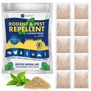 ADDOT Rodent Mouse Repellent Indoor - Powerful Pest Repeller for Mice, Squirrels, Bats, and More - 10 Pack, 40g Effective Peppermint Deterrent for Attic, Garage, RV, Basement, House, and Warehouse Oil Scent
