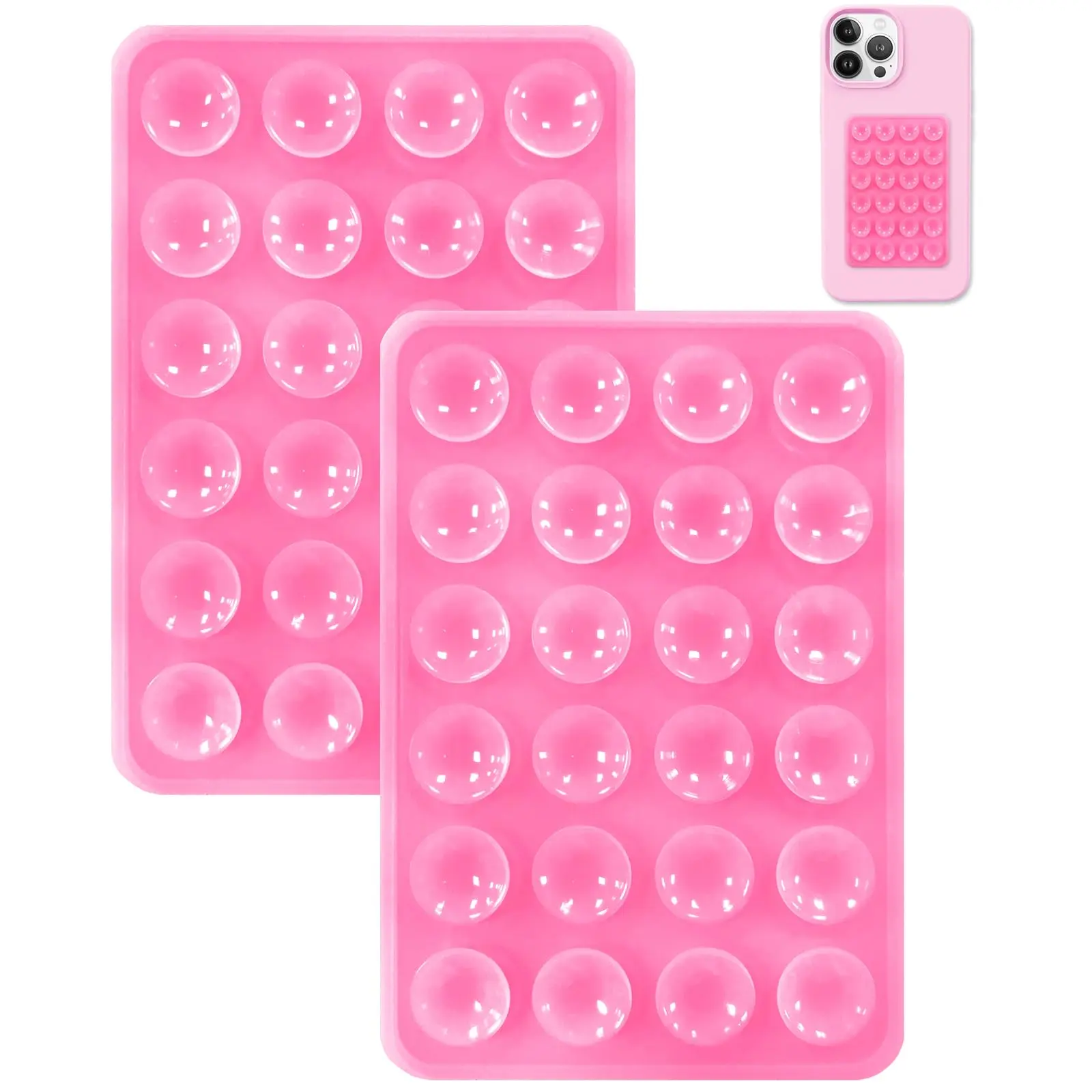 2PCS Residue-Free Suction Phone Pad, Washable Reusable Sticky Mount for Phones & Cases ﻿