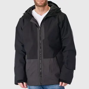 Alpine Swiss Mens Waterproof Ski Jacket Hooded Snowboarding Coat Warm Winter Snow Jacket Raincoat Black Charcoal Large