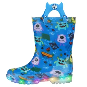 Bobike Kids Waterproof Rain Boots with Light Up Sole Non Slip Design for Rainy Days Playtime and Outdoor Walking