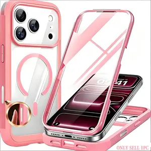 360° Rugged Durable Transparent Case for iPhone 17 Pro Max 16 15 Plus 14 13 12  Magsafe Wireless Military Shockproof Cover with HD Screen Protector TPU Clean Phone Bumper