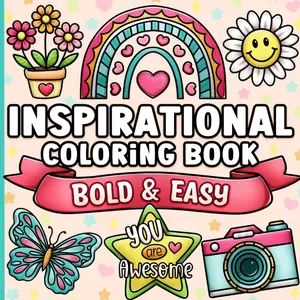 Bold Inspirational Coloring Book for Adults - Simple Large Print Motivational Quotes, Relaxation & Stress Relief Coloring Books for Seniors