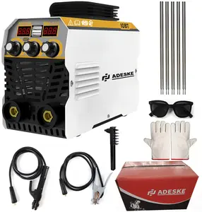 ADESKE MMA-155 Portable Welding Machine – Dual Voltage 110V/220V, 120A Output, Digital Display, Overload Protection, Complete Welding Kit for Home, Auto Repair & Construction