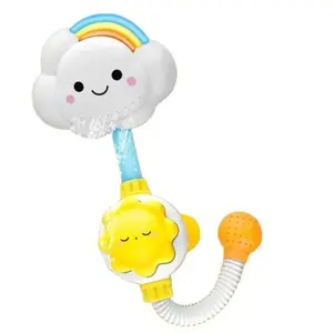 Kids Bath Toy Sunflower Shower Head, Rainbow Cloud Spray Nozzle, Baby Bathroom Water Play Fun, Interactive Bathtub Accessory