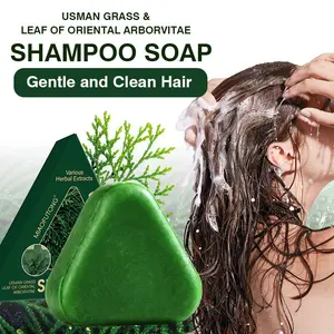 Shampoo Bar 120g - 14 Herbal Extracts Plant Extracts Shampoo Usma Grass Polygonum Multiflorum Tea Tree - Sulfate-Free Biotin Gentle Cleansing Hair Growth Soap for Thinning Hair Natural Herbal Shampoo