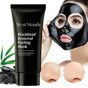 Blackhead Removal Peeling Mask Bamboo Charcoal Deep Pore Cleansing for Face & Nose 60ml Gentle Exfoliation Flawless Clear Comfort Facial Daily Skin Repair