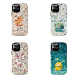 Cute Math Formula P0kemon Anime Phone Case for iPhone 17-7 Pro Max Plus & Samsung Galaxy S26-S21 Ultra Plus - Aesthetic Phone Cover unisex