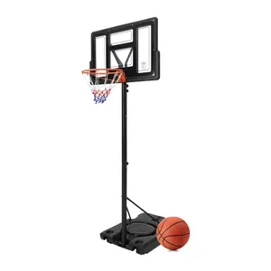 Outdoor Basketball Hoop, 4.43-10ft Adjustable, Portable Basketball Hoops & Goals for Adults In Backyard/Driveway/Indoor, with Enlarged Base and PC Backboard, Customized for Family