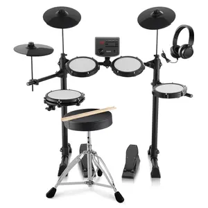 VEVOR Electric Drum Set, 15 Drum Kits & 150 Sounds Electronic Drum Kit, USB MIDI Supported 8 in Quiet Mesh Snare Electric Drum Set with 10 in Cymbals Drum Sticks & Headphone, for Beginners & Adults