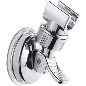 Adjustable Shower Head Holder Removable Suction Cup Shower Head Bracket No Drill Shower Head Bracket with Chrome Polished for Bathroom