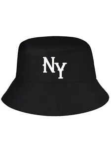Unisex Lightweight Foldable NY Graphic Polyester Bucket Hat - UV Protection, Adjustable Fisherman Cap for Travel, Outdoor Activities