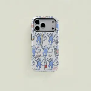 One beach resort style, nautical elements, and monkey pattern dual-layer protective case. Durable 2-in-1 case, compatible with iPhone 17/16/15/14/13/12/11 Pro Max/Plus/Pro, and Samsung Galaxy S25/S24/S23 Ultra series. Simple and stylish phone case.