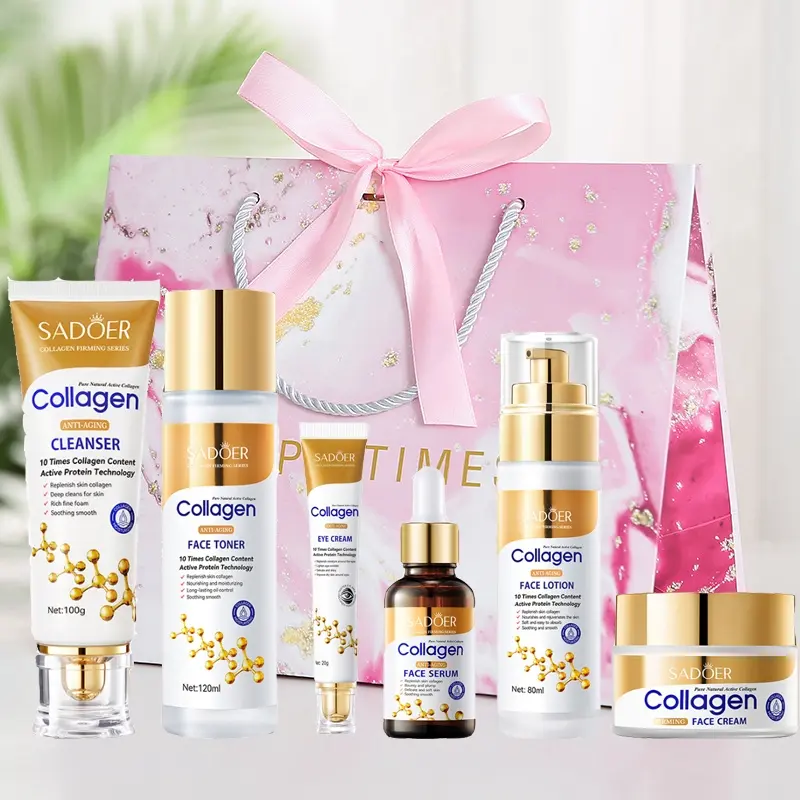 Collagen Firming Skincare Treatment Set 6-Piece Anti Aging Set for 25+ Women Firming Boost Set | Reduce Forehead & Nasolabial Wrinkles, Hydrating & Non-Greasy Moisturizing Set, Moisturizing Hydrating Kit