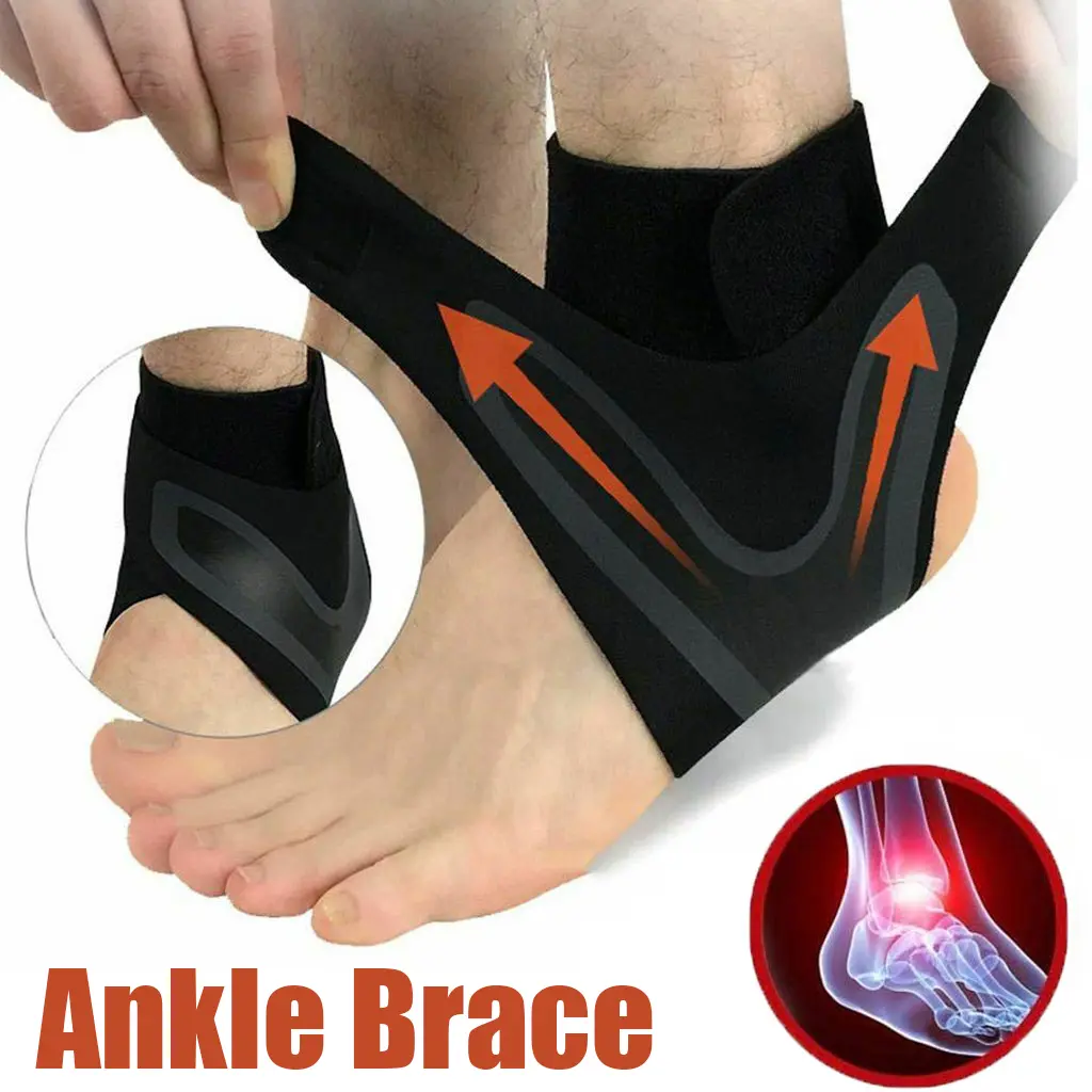 Left & Right Ankle Brace Support Sleeves, Healthcare Compression-Type Anti-Injury Heat-Wicking Sporty Protective Gear for Plantar Fasciitis, Breathable for Daily Use & Exercise, Compression Stretch Protective Gear, Adjustable Support Strap Protective Gear