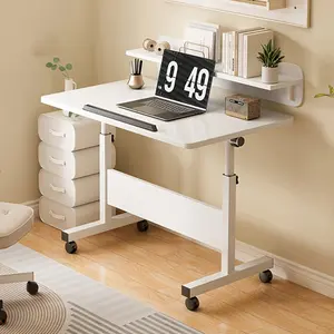 Adjustable Height Standing Desk with Lockable Wheels, Portable Mobile Computer Desk for Home Office