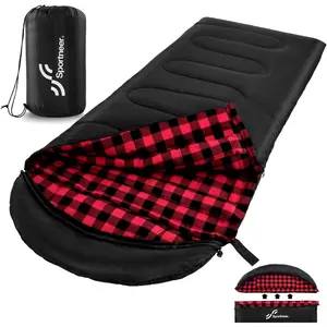 0 Degree Sleeping Bag for Cold Weather, XL Winter Sleeping Bag for Adults, Flannel Lined Camping Sleeping Bag, 32°F–59°F Rated, 87" x 33.5", 4.4 lbs, Detachable Hood, Compression Sack