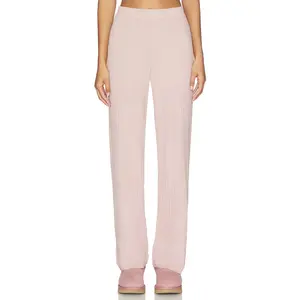 Barefoot Dreams CozyChic Ultra Lite Textured Hem Rib Pant in Teaberry