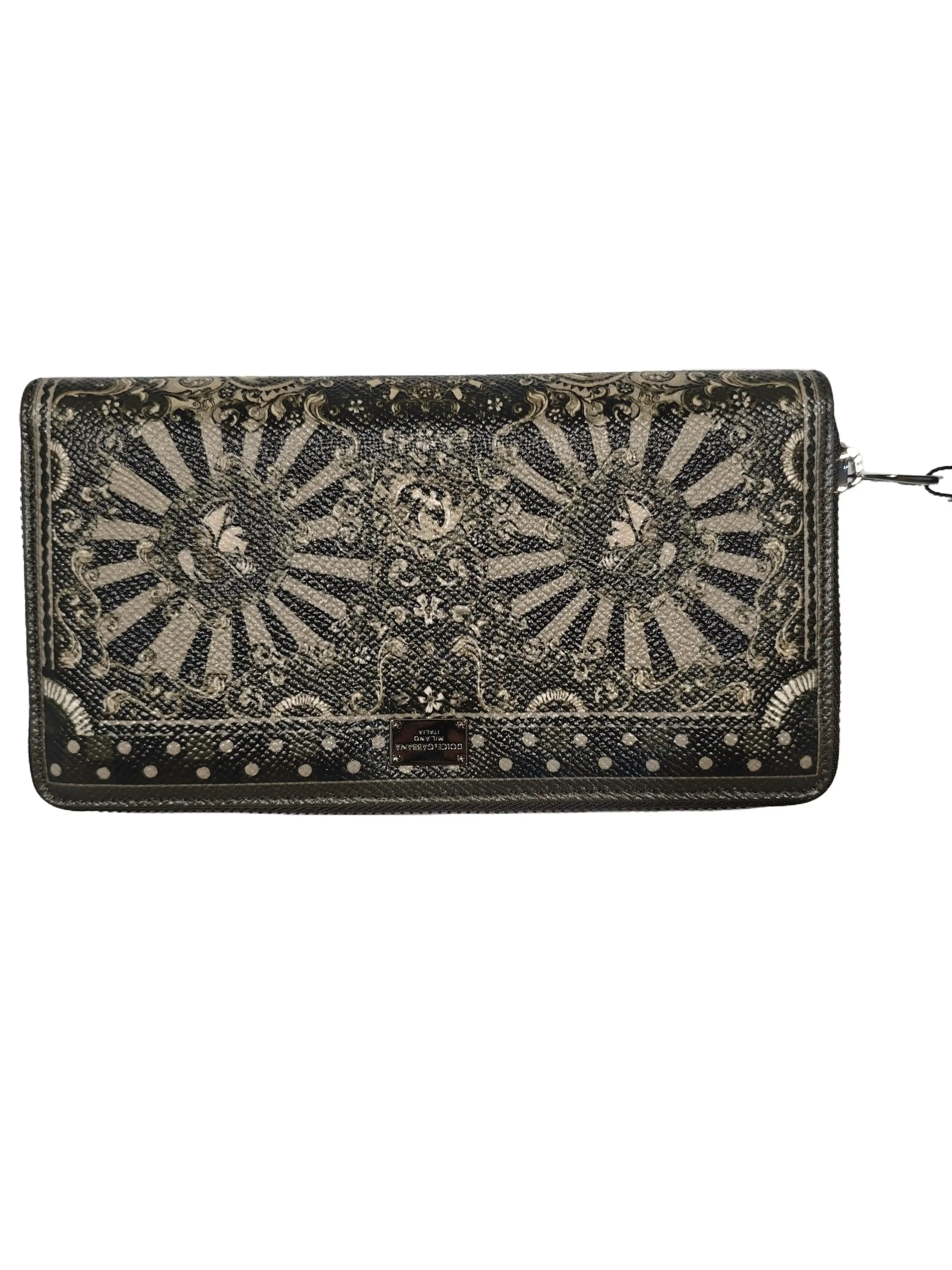Pre-owned DOLCE & GABBANA D&G Zip Clutch Wallet Classic Pattern, Italian Craftsmanship, Practical Features, Secure Storage, Spacious Interior, 19*10 cm, TKB00000219 (Clutches & Wristlets)
