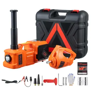 TANLOOK Portable Vehicle-Mounted Electric Jack, 5-Ton Hydraulic Car Jack with Built-In Air Pump and LED Light, Multi-Functional Tire-Changing Gear for SUVs and Off-Road Vehicles