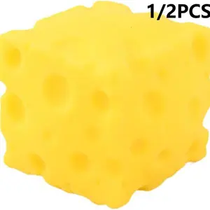 Cheese Squishies Stress Relief Soft Slow Rising Squeeze Toy for Anxiety & ADHD, Cute Novelty Food Fidget Toy, Desk Decor & Party Favor Gift for Kids and Adults Decompression Squeeze