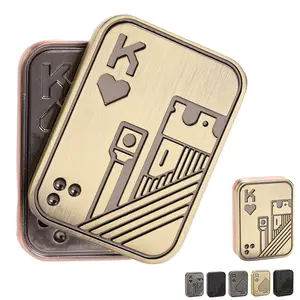 Fidget Slider, Metal Poker Push Card, Novelty Fidget Clicker, Fidget Toys for Adults, Teens, Stress Relief Anxiety Toys , Best Gift for Boyfriend, Husband and Father