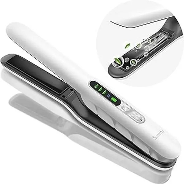 sunmay Voga Plus Adjustable Hair Straightener and Curler, Cordless Portable Ionic Flat Iron with Titanium Plates for Frizz Control, Smooth, Usb, Ionic Shine, Enhance Shine, Battery Powered, Cordless Hair Straightener, Straightening My Hair