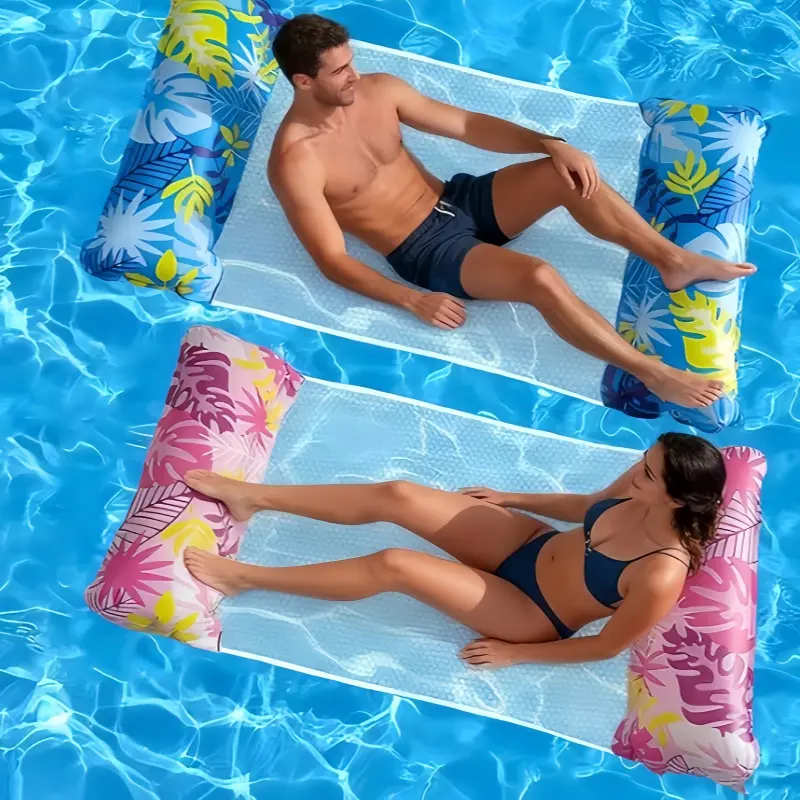 Inflatable Pool Floats, Foldable Maple Leaf Water Mat, Lounge Chair, Swimming Accessories, Relaxing Water Float