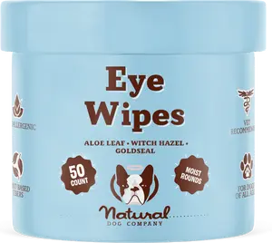 Natural Dog Company Eye Wipes for Dogs - Gentle and Effective Cleaning