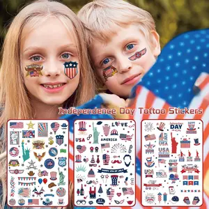 Independence Day Flag Tattoo Stickers Waterproof Temporary Tattoos Fun Party Supplies for All Ages, Celebrate Us Independence Anniversary