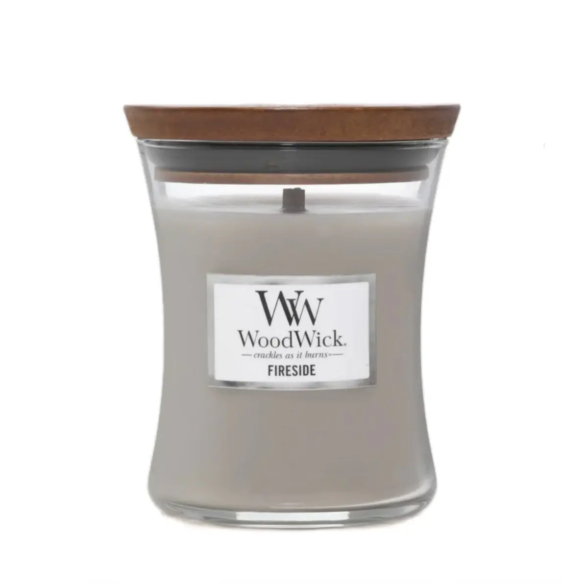 WoodWick Fireside Medium Hourglass Candle - Cozy Aroma Home Decor, Ideal Decoration Gift for Home Supplies, Scented
