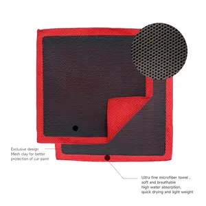 Perforated Clay Microfiber Towel for Car Cleaning - Fine-Grade Soft, Reusable Car Wash Accessories with Strong Decontamination, Pull Resistance, Iron Removal Detailing Capabilities
