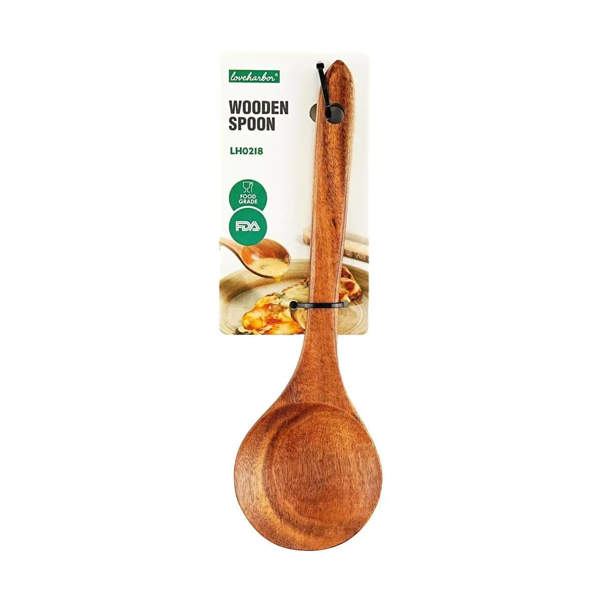 Love Harbor Natural Wooden Spoons Set - 6 Pcs Small Wood Ladle for Eating, Soup, Stirring, Desserts, Cooking, Eco-Friendly & Durable