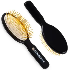 We Love Doodles Gold Pin Brush Grooming Comb for Pets - 30% More Pins, Ergonomic Non-Slip Design, Multi-Purpose Use for Dogs Cats Rabbits - Grooming Supplies & Tools