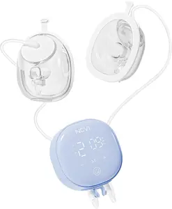 NCVI Wearable Breast Pump Hands Free with 21/24mm Flange, Portable Electric Automatic Breastfeeding Pump for Travel Work Equipped with Third-Generation Wearable Cups Non-Spill, On-The-go Size